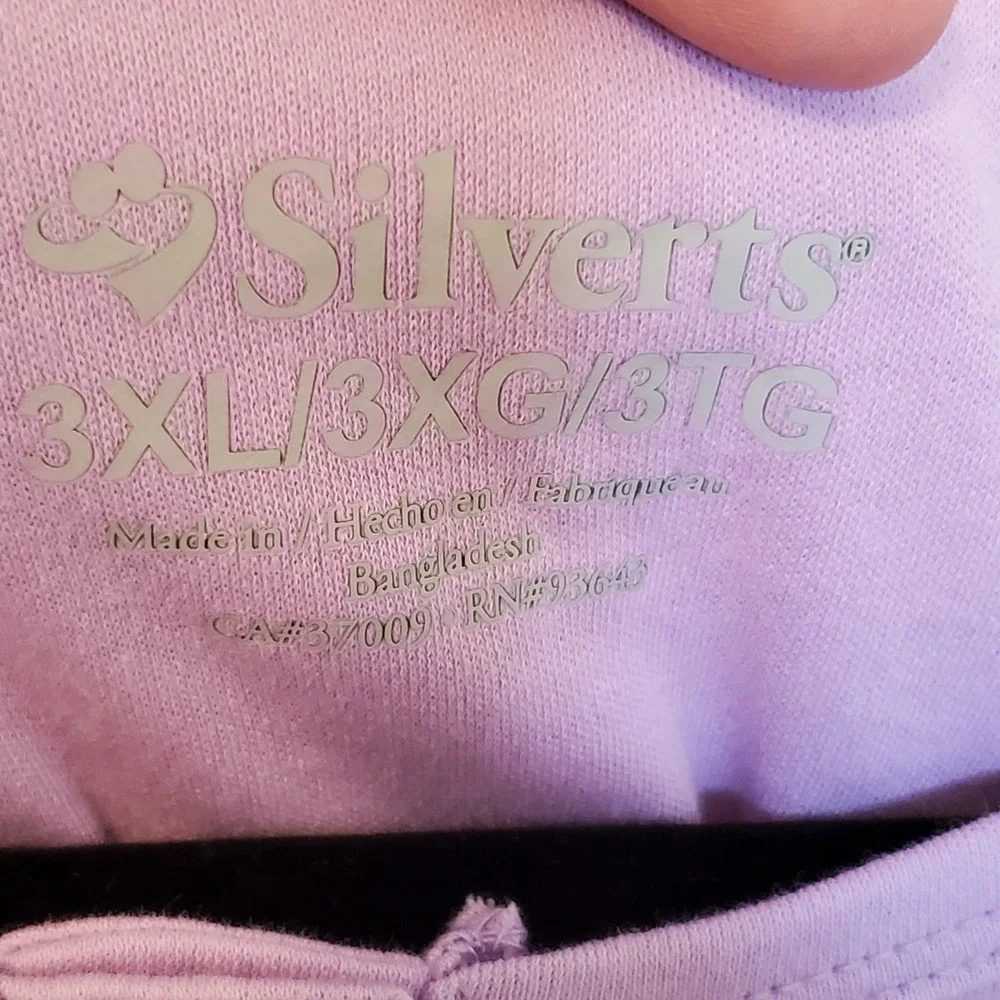 Silverts Adaptive Open Back Nightgown Lavender Floral Embroidery 3XL SV26020